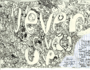 never give up [highly detailed doddle]